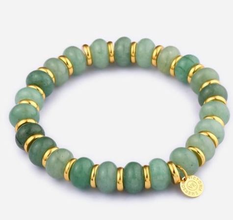 LittleFathand Basketball Beaded Bracelet - Tiger Eye Stone Bracelet For Fans (8mm)