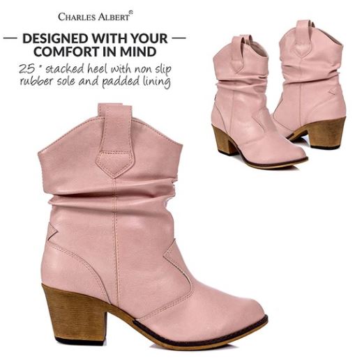 blush pink booties