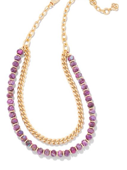 Gold Double Layer Appeal Framed Cz Necklace main image 1